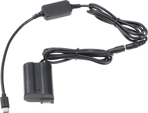 USB-C Type-C to Full Decoded EN-EL15 Dummy Battery Power Adapter Spring Cable for Nikon D500 D600 D610 D750 D780 D800 D810 D850 Z5 Z6 Z7 Z6II Z7II V1 D7000 D7100 D7200 D7500 Camera in Saudi Arabia