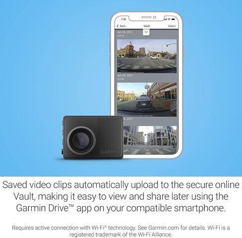 Garmin Dash Cam 57, 1440p, 140-degree FOV, Remotely Monitor Your Vehicle While Away with New Connected Features, Voice Control, Compact and Discreet, Includes Memory Card and Signature Series Cloth in Saudi Arabia