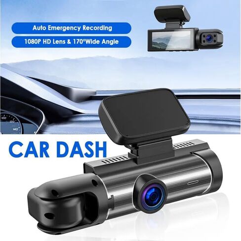 1080P Dual Camera Dash Cam for Cars, Driving Recorder with IR Night Vision, Loop Recording, Wide Angle Lens - 3.16 Inch IPS Screen,Parking Mode, Car Camera with 32GB TF Card in Kuwait