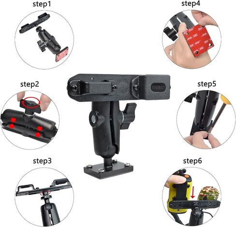 Handheld Radio&Speaker Microphone Holder,Drill Base Mount W/Self-tapping Screws Adhesive Bottom,for Motorola Talkabout Cobra BaoFeng Kenwood Portable Walkie Talkie in Saudi Arabia