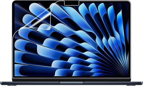 واقي شاشة MUBUY-GOL مكون من قطعتين لجهاز MacBook Air الجديد 2024-2023 مقاس 15 بوصة (الموديل: A3114 A2941) مع شريحة M3 M2 مقاس 15.3 بوصة للكمبيوتر المحمول، درع شفاف عالي الدقة مضاد للخدش in Saudi Arabia