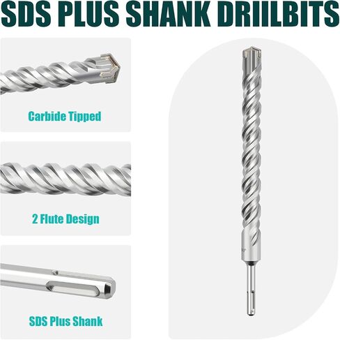 5 Pack 1/2 in x 4.33 in (12 x 110mm) SDS Plus Rotary Hammer Drill Bit, Concrete Drill Bit,Masonry Drill Bit for Concrete, Brick and Cement,4.33 inch Length (1/2 in x 4.33 in (12 x 110mm) in Saudi Arabia