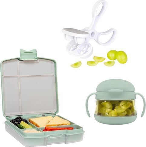 Ubbi Bento Lunch Box for Kids Back to School with 4 Compartments, BPA-Free, Leakproof, Dishwasher Safe, Food-Safe Material, Portion-Controlled Lunch Container, Blush Pink in Saudi Arabia
