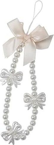 White Pearl Butterfly Phone Charms Strap,Pink Cute Phone Charms Aesthetic Love Phone Chain Girl Beaded Phone Strap Pearl Beaded Phone Lanyard Jewelry Cell Phone Charms Décor in Saudi Arabia