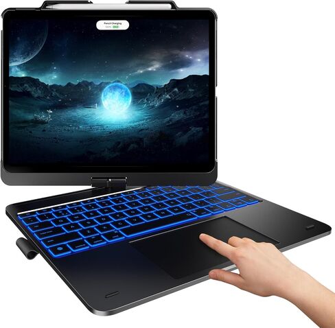 typecase Touch Keyboard for iPad Pro 13 & iPad Air 13 2024, Trackpad, 11-Colors Backlit with Pencil Holder, Dull Black in Saudi Arabia