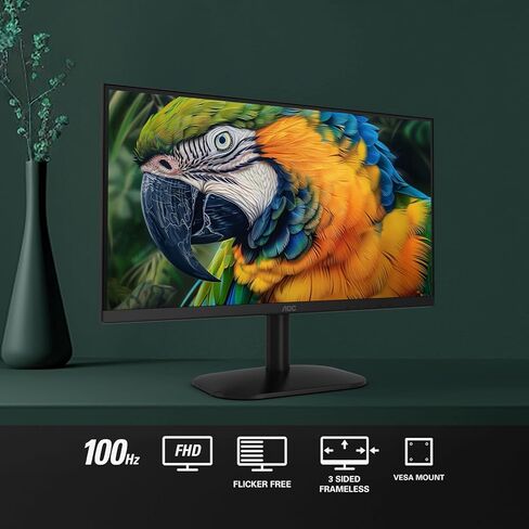 شاشة AOC 22B2HM2 مقاس 22 بوصة بدقة Full HD (1920 × 1080) 100 هرتز LED، مزامنة متكيفة، VGA x1، HDMI x1، خالية من الوميض، ضوء أزرق منخفض، HDR جاهز، VESA، ضبط الإمالة، مخرج سماعة الأذن، صديقة للبيئة in Kuwait