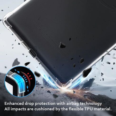 Clear Case for 6.8" Kindle Paperwhite 11th Generation 2021 and Signature Edition, 4 in 1 Case with 2 Screen Protectors and 50 Stickers,Lightweight and Scratch-Proof Silicone Back Cover in Saudi Arabia