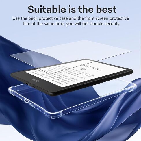Clear Case for 6.8" Kindle Paperwhite 11th Generation 2021 and Signature Edition, 4 in 1 Case with 2 Screen Protectors and 50 Stickers,Lightweight and Scratch-Proof Silicone Back Cover in Saudi Arabia