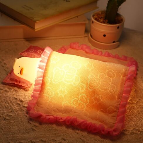 Lying Flat Duck Night Light, Cute Light Up Duck Soft Silicone Nursery Night Lamp with Touch Control & Rechargeable & Timer & Dimmer for Kids, Birthday Festival New-Born Gifts for Baby Kids in Saudi Arabia