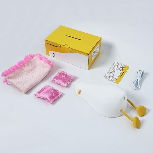Lying Flat Duck Night Light, Cute Light Up Duck Soft Silicone Nursery Night Lamp with Touch Control & Rechargeable & Timer & Dimmer for Kids, Birthday Festival New-Born Gifts for Baby Kids in Saudi Arabia