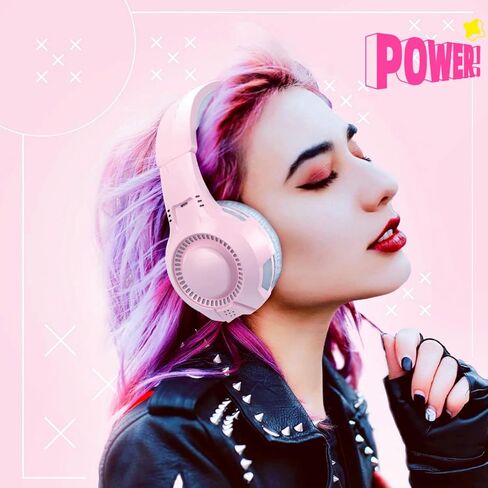 سماعة رأس على شكل قطة للفتيات، سماعات رأس لطيفة فوق الأذن مع ميكروفون، تحكم في مستوى الصوت، وسادات أذن قطيفة ناعمة، عصابة رأس قابلة للتعديل للكمبيوتر الشخصي/الكمبيوتر المحمول/Mac/ PS5/ PS4/Xbox/الهواتف (وردي) in Kuwait