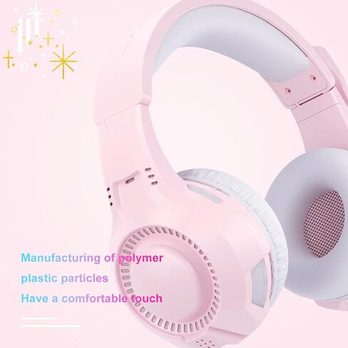 سماعة رأس على شكل قطة للفتيات، سماعات رأس لطيفة فوق الأذن مع ميكروفون، تحكم في مستوى الصوت، وسادات أذن قطيفة ناعمة، عصابة رأس قابلة للتعديل للكمبيوتر الشخصي/الكمبيوتر المحمول/Mac/ PS5/ PS4/Xbox/الهواتف (وردي) in Kuwait