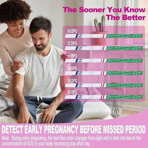 توفر شرائط اختبار الحمل قياسًا حساسًا ودقيقًا للكشف المبكر - 25 شريط اختبار HCG بدقة تزيد عن 99% من اختبارات الحمل المبكرة، سهلة الاستخدام لاختبارات الحمل المنزلية in Kuwait
