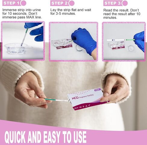 توفر شرائط اختبار الحمل قياسًا حساسًا ودقيقًا للكشف المبكر - 25 شريط اختبار HCG بدقة تزيد عن 99% من اختبارات الحمل المبكرة، سهلة الاستخدام لاختبارات الحمل المنزلية in Kuwait