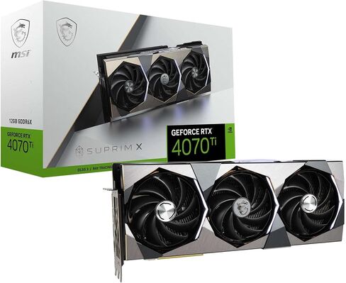MSI Gaming GeForce RTX 4070 Ti, 12GB GDRR6X, 192-Bit, Extreme Clock: 2790 MHz, HDMI/DP Nvlink Tri-Frozr 3 Ada Lovelace Architecture Graphics Card (RTX 4070 Ti SUPRIM X 12G) in Saudi Arabia