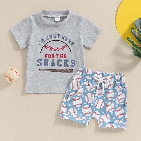 Toddler Baby Boy Summer Outfit Short Sleeve T Shirt Top Casual Shorts Set Infant Newborn Clothes 6 12 18 24 Month 2T in Saudi Arabia