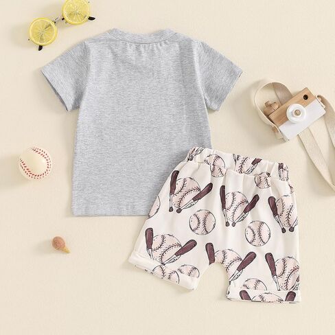Toddler Baby Boy Summer Outfit Short Sleeve T Shirt Top Casual Shorts Set Infant Newborn Clothes 6 12 18 24 Month 2T in Saudi Arabia