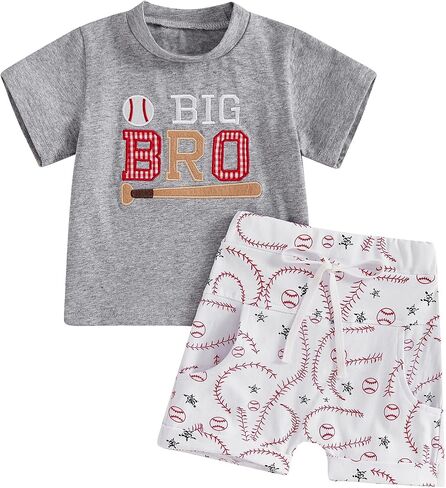 Toddler Baby Boy Summer Outfit Short Sleeve T Shirt Top Casual Shorts Set Infant Newborn Clothes 6 12 18 24 Month 2T in Saudi Arabia
