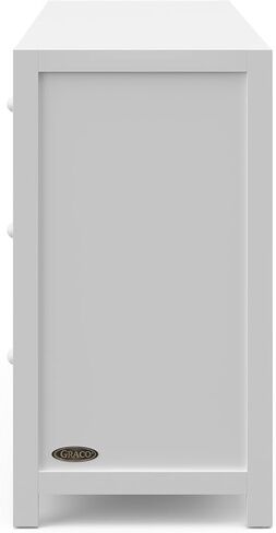 خزانة Graco Teddi ذات 3 أدراج مع غطاء طاولة تغيير (أسود) - معتمد من GREENGUARD Gold، نظام أدراج متشابك، مسارات أدراج مثبتة مسبقًا لتسهيل التجميع in Kuwait