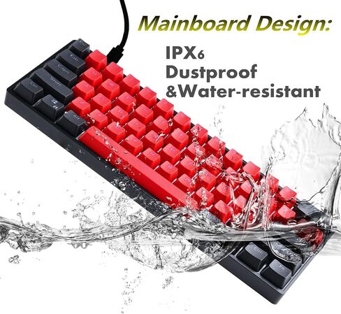Guffercty kred Mechanical Keyboard 60 Percent Hot Swappable Wired Keyboard Programmable with PBT Keycaps for PC Mac Gamer (Brown Switch, 61 Sea) in Saudi Arabia