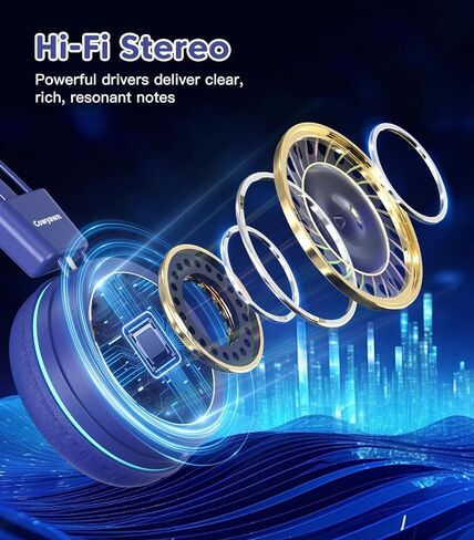 سماعات رأس للأطفال، سماعات رأس للأطفال الصغار مع محدد صوت آمن 94 ديسيبل، سماعات رأس مدرسية سلكية للأطفال مع تصميم مرن وقابل للتعديل للأولاد والبنات (أخضر) in Kuwait