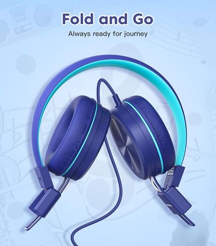 سماعات رأس للأطفال، سماعات رأس للأطفال الصغار مع محدد صوت آمن 94 ديسيبل، سماعات رأس مدرسية سلكية للأطفال مع تصميم مرن وقابل للتعديل للأولاد والبنات (أخضر) in Kuwait