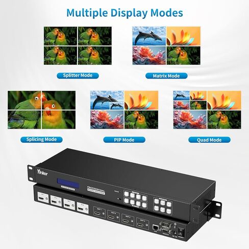4K 30 هرتز HDMI Matrix Video Wall Controller Multiviewer 4x4، موزع محول مثبت على حامل يدعم الربط 2x2 وPIP وتضمين الصوت و90 درجة، 180 درجة، 270 درجة تدوير وواجهة المستخدم الرسومية على الويب والتحكم في التطبيق in Saudi Arabia