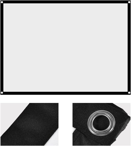 شاشة عرض محمولة مقاس 60-100 بوصة، قابلة للطي بنسبة 4:3 عالية الدقة من البوليستر غير المجعد مع زاوية رؤية مرئية لفيلم مسرح الأفلام الداخلي والخارجي (أبيض-100) in Kuwait