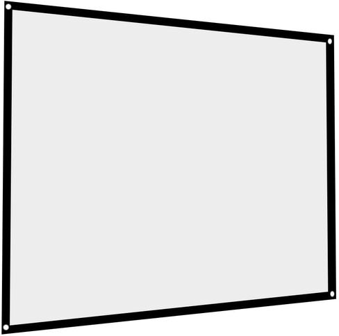 شاشة عرض محمولة مقاس 60-100 بوصة، قابلة للطي بنسبة 4:3 عالية الدقة من البوليستر غير المجعد مع زاوية رؤية مرئية لفيلم مسرح الأفلام الداخلي والخارجي (أبيض-100) in Kuwait
