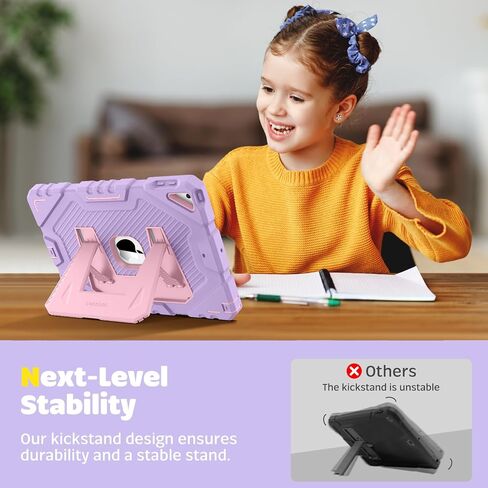 حافظة Fintie لجهاز iPad الجيل التاسع (2021) / الجيل الثامن (2020) / الجيل السابع (2019) مقاس 10.2 بوصة، حافظة حماية متينة شديدة التحمل مضادة للصدمات مع حامل مدمج للأطفال، أرجواني in Saudi Arabia