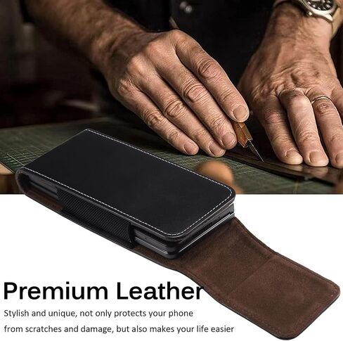Miimall متوافق مع Samsung Galaxy Z Fold 6/5/4/3/2 حافظة حزام للهاتف، حقيبة جلدية مع حلقة تسلق + إغلاق مغناطيسي لحقيبة الهاتف القابلة للطي لهاتف Galaxy Z Fold 6/Z Fold 5/4/3/2 (أسود ) in Saudi Arabia
