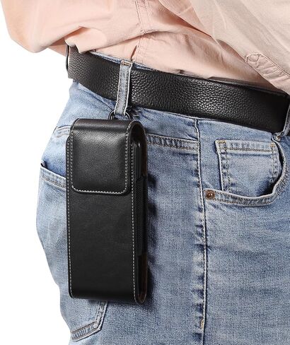 Miimall متوافق مع Samsung Galaxy Z Fold 6/5/4/3/2 حافظة حزام للهاتف، حقيبة جلدية مع حلقة تسلق + إغلاق مغناطيسي لحقيبة الهاتف القابلة للطي لهاتف Galaxy Z Fold 6/Z Fold 5/4/3/2 (أسود ) in Saudi Arabia