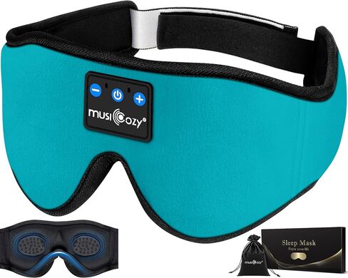 MUSICOZY Sleep Headphones, Bluetooth 5.2 Sleep Mask Headband Headphones Sleeping Eye Mask, Wireless Music Earbuds Earphones with HD Headphones Ultra-Thin Stereo Speakers for Side Sleepers Men Women in Saudi Arabia