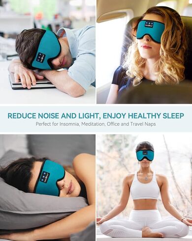 MUSICOZY Sleep Headphones, Bluetooth 5.2 Sleep Mask Headband Headphones Sleeping Eye Mask, Wireless Music Earbuds Earphones with HD Headphones Ultra-Thin Stereo Speakers for Side Sleepers Men Women in Saudi Arabia