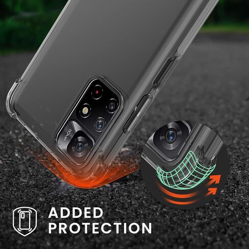 kwmobile Crossbody Case Compatible with Xiaomi Redmi Note 11S 5G / Poco M4 Pro 5G Case - Clear TPU Phone Cover w/Lanyard Cord Strap - Black/Transparent in Saudi Arabia