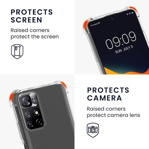 kwmobile Crossbody Case Compatible with Xiaomi Redmi Note 11S 5G / Poco M4 Pro 5G Case - Clear TPU Phone Cover w/Lanyard Cord Strap - Black/Transparent in Saudi Arabia