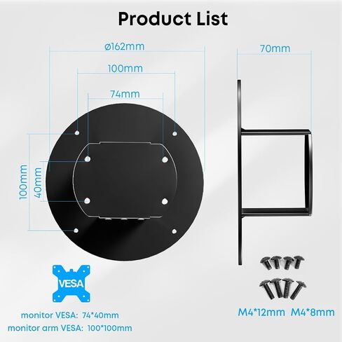 PUTORSEN VESA Adapter Plate Bracket - for Samsung Odyssey G9, Neo G9, CRG9, CHG9, CHG90 Monitors, VESA 100x100, Black, Adapter-MP03 in Saudi Arabia