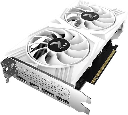 PNY GeForce RTX™ 4060 8GB XLR8 Gaming Verto™ Dual Fan OC White Edition Graphics Card DLSS 3 (128-bit, PCIe 4.0, GDDR6, HDMI/DisplayPort, 2 Slot) in Saudi Arabia