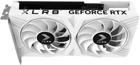 PNY GeForce RTX™ 4060 8GB XLR8 Gaming Verto™ Dual Fan OC White Edition Graphics Card DLSS 3 (128-bit, PCIe 4.0, GDDR6, HDMI/DisplayPort, 2 Slot) in Saudi Arabia