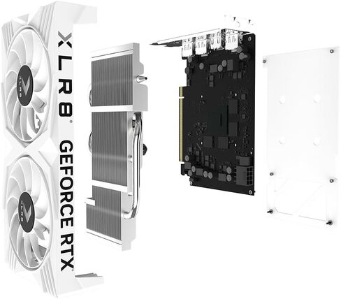 PNY GeForce RTX™ 4060 8GB XLR8 Gaming Verto™ Dual Fan OC White Edition Graphics Card DLSS 3 (128-bit, PCIe 4.0, GDDR6, HDMI/DisplayPort, 2 Slot) in Saudi Arabia