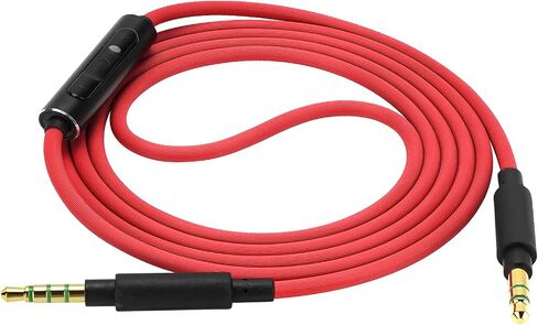 GEEKRIA Audio Cable with Mic Compatible with Skullcandy Hesh Evo, Hesh 3, Crusher EVO, Riff 2 Headphones Cable, 1/8" (3.5mm) to 3.5mm Replacement Stereo Cord with Inline Microphone (4ft/1.2m) in Saudi Arabia