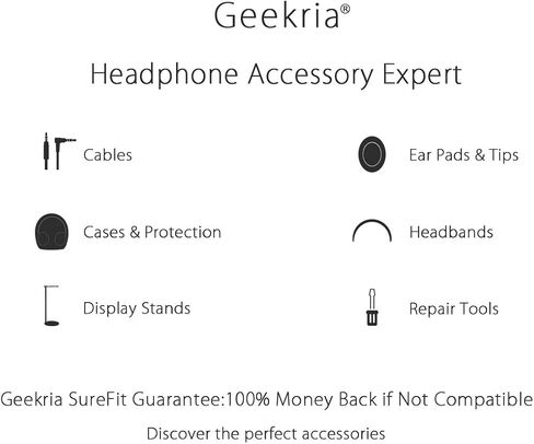 GEEKRIA Audio Cable with Mic Compatible with Skullcandy Hesh Evo, Hesh 3, Crusher EVO, Riff 2 Headphones Cable, 1/8" (3.5mm) to 3.5mm Replacement Stereo Cord with Inline Microphone (4ft/1.2m) in Saudi Arabia