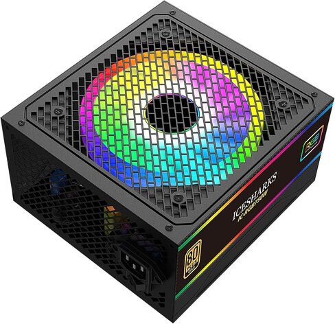 مزود طاقة للألعاب 80 Plus معتمد من ICESHARKS مزود طاقة وحدات PSU بالكامل 750 وات - حجم صغير - ATX PSU أسود in Kuwait