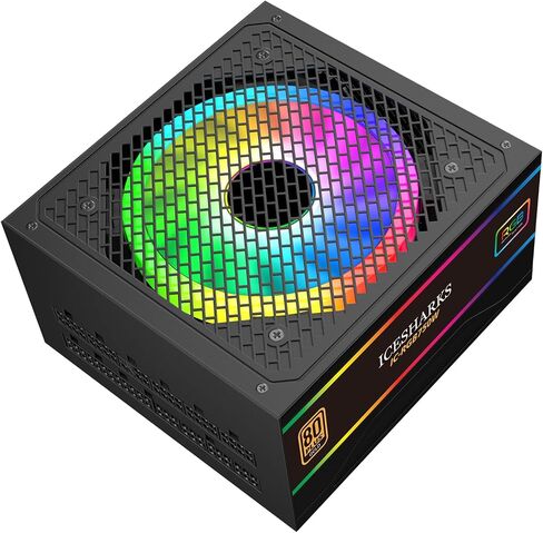 مزود طاقة للألعاب 80 Plus معتمد من ICESHARKS مزود طاقة وحدات PSU بالكامل 750 وات - حجم صغير - ATX PSU أسود in Kuwait