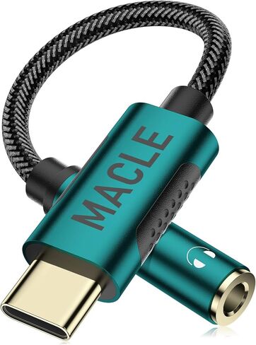 محول مقبس USB C إلى 3.5 مم من MACLE محول سماعة رأس من النوع C كابل Aux دونجل صوتي لهاتف iPhone 15 Pro Max Samsung Galaxy Tab A54 A53 S24 S23 Z Flip Fold Google Pixel 8a 8 7a 7a 6a لجهاز iPad Air 5 Mini 6 in Saudi Arabia