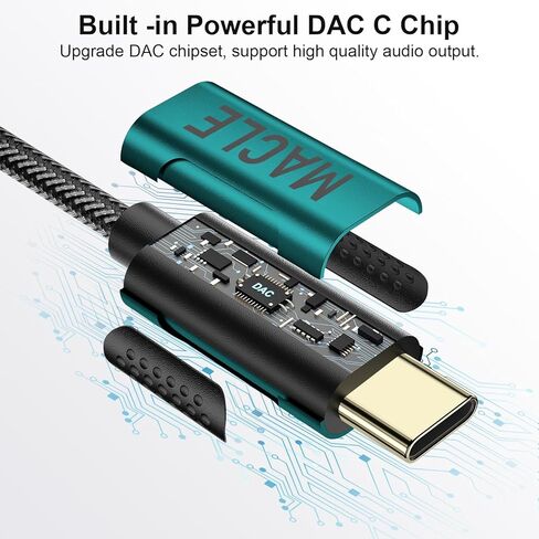 محول مقبس USB C إلى 3.5 مم من MACLE محول سماعة رأس من النوع C كابل Aux دونجل صوتي لهاتف iPhone 15 Pro Max Samsung Galaxy Tab A54 A53 S24 S23 Z Flip Fold Google Pixel 8a 8 7a 7a 6a لجهاز iPad Air 5 Mini 6 in Saudi Arabia