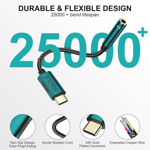 محول مقبس USB C إلى 3.5 مم من MACLE محول سماعة رأس من النوع C كابل Aux دونجل صوتي لهاتف iPhone 15 Pro Max Samsung Galaxy Tab A54 A53 S24 S23 Z Flip Fold Google Pixel 8a 8 7a 7a 6a لجهاز iPad Air 5 Mini 6 in Saudi Arabia