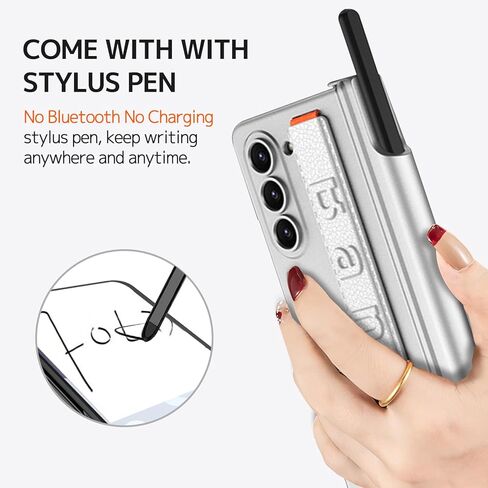 NINKI S Pen Case for Samsung Galaxy Z Fold 6 Case with Screen Protector,Magnetic Hinge Stylus Slot Phone Case for Samsung Z Fold 6 Case with Pen Holder,Band Grip Case Galaxy Z Fold 6 Case Strap Blue in Kuwait