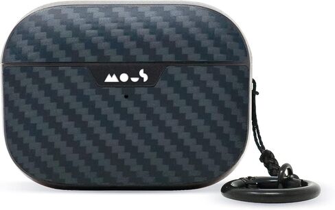 Mous – Airpods Pro 1 and 2 Case Cover with Keychain - Wireless Charging Compatible AirPods Pro Case for 2nd Generation/1st Generation AirPods (2022/2019) - Aramid Carbon Fibre in Saudi Arabia