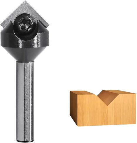 لقم توجيه أخدود من الكربيد على شكل حرف V باستخدام الحاسب الآلي، ساق 1/4 بوصة، 90 درجة مع شفرة قابلة للاستبدال بطول القطع 21/64 بوصة، من أجل الحز على شكل حرف V، وصناعة الإشارات، والحروف (على الوجهين) in Kuwait